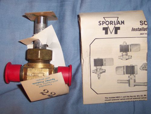 Sporlan refrigeration solenoid valve b6f1 3/8&#034; flare - less coil new for sale