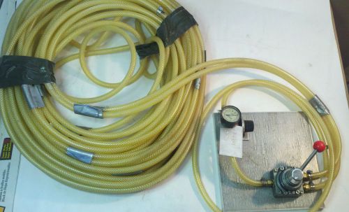 50&#039; of twin air hose braided 7/16&#034; od x 5/16 id with regulator &amp; valve for sale