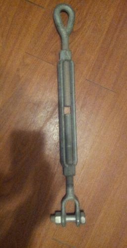 Turnbuckle,jaw &amp; eye,galvanized  7/8&#034;  .excellent condiion never used for sale