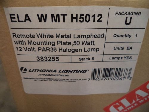 Lithonia lighting remote white metal lamphead 50w 12v par36 halogen h5012 for sale