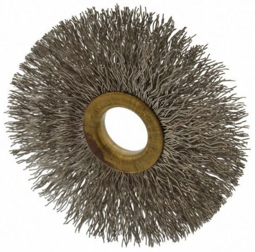 new OSBORN 11101, 3&#034; x 3/8&#034; x 5/8&#034; AH Crimped .014 SS Wire Wheel Brush stainless