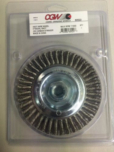 *set of 5* knot wire 5&#034; radial .020 carbon stringer grinding wheels rpm 11000 for sale