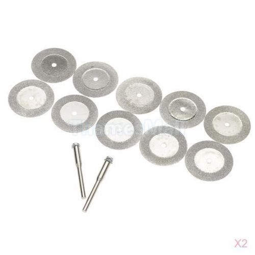 2x 10pcs 30mm diamond cut off disc wheel rotary tool w/ two mandrel arbor #05260 for sale