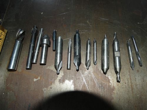 Lot of 14 Assorted Machinist End Mill Bits Lathe Mill Press