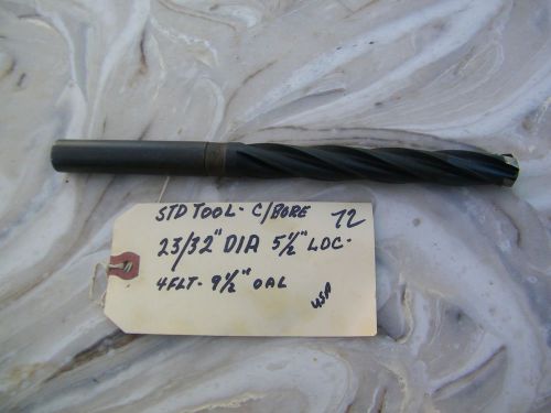 STANDARD TOOL - END MILL- 23/32&#034; DIA.4 SPIRAL FLUTES, 9 1/2&#034;&#034; OAL,., USA