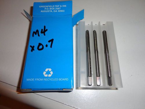 Greenfield metric right hand taps . set of three. m4 x 0.7 pitch for sale