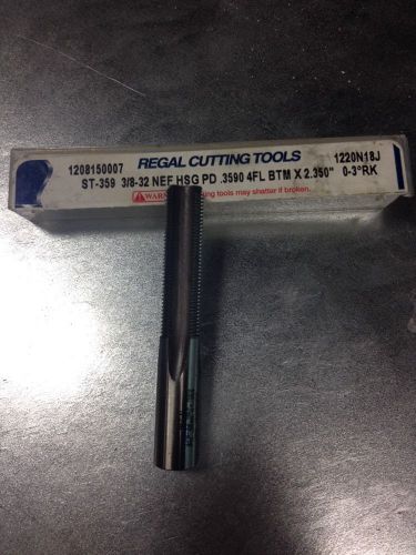Regal Cutting Tools 3/8&#034; - 32 Tap NEF .3590 4 Flute Bottoming Machinist Tool