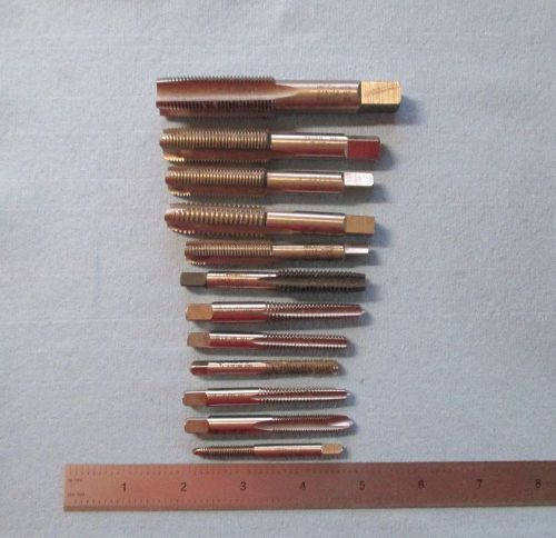 12pcs lot of fractional hss taps 3/4 15 to 12 - 24 machine shop tooling tool for sale