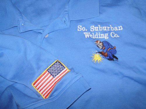 Large South Suburban Welding Company embroidered polo shirt