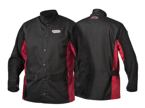 Lincoln shadow split leather sleeved welding jacket lg. for sale