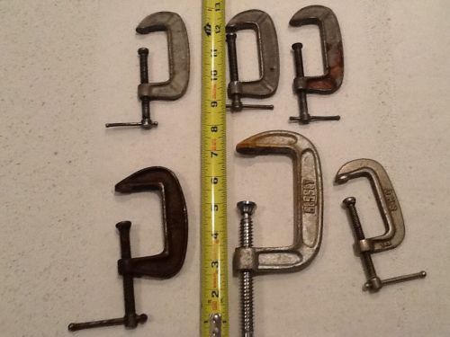 6 C clamps.     1 lot.   Bessey / pony / SHC / B&amp;C