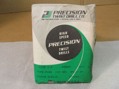 12 - 1/4&#034; precision twist drill bits - nib drill bits for sale