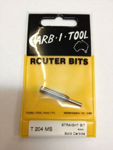 CARB-I-TOOL T 204 MS 4mm x  1/4 ” SOLID CARBIDE STRAIGHT CUT ROUTER BIT