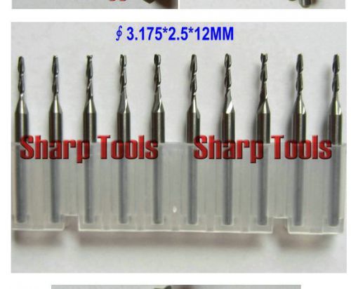 10pcs double flute carbide mill spiral cutter wood cnc router bits  2.5mm 12mm for sale
