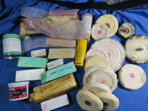 Lot of 13 Buffing wheels and 12 buffing compounds