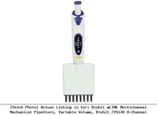 Biohit mline multichannel mechanical pipettors, variable volume, biohit 725140 8 for sale