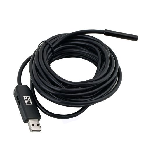 5m 6 led usb waterproof endoscope borescope snake inspection video camera 7mm sn for sale