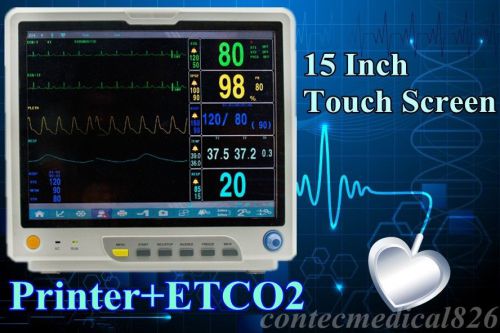 Printer+etco2 touch screen patient monitor,cms9200 plus ecg/nibp/spo2/temp/resp for sale
