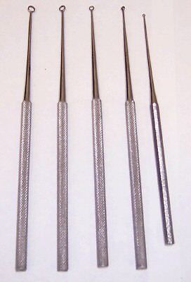 5 Buck Ear Curettes Surgical,Vet ,Instruments Str Sharp