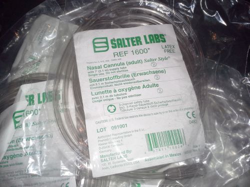 Lot 5 NEW Salter Labs REF 1600 Style Adult Nasal Cannula 7’ Oxygen Supply Tube