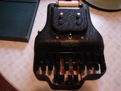 Vintage / Antique Stenograph Machine &amp; Case, Instruction Book, Stenopaper