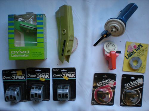 Vintage Lot  DYMO ~ ROTEX Tapewriter  Label Makers and Label Tape - DYMO 1720