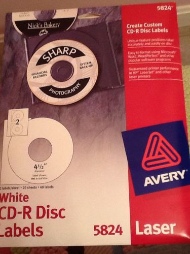 Avery 5824 White CD-R Laser Labels