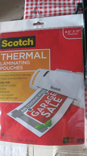 Scotch Thermal Laminating Pouches 8.9 x 11.4 Inches each 20 Pack TP3854-20 NEW