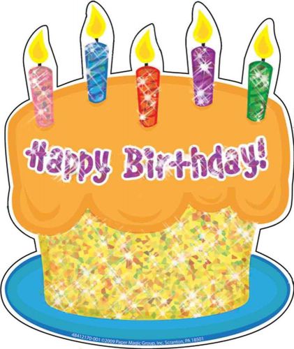 NEW Eureka Sparkle Paper Cut-Out 36 Birthday Cakes