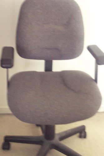 Desk office computer gray fabric chair tilt controls adjustable lumbar support for sale