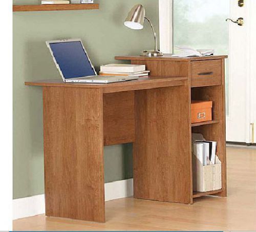 Student Dorm Home Office Laptop Computer Modern Wood Oak Workstation Desk New