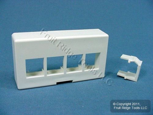 Leviton white quickport 4-port cubicle wallplate data faceplate deep 49900-ew4 for sale