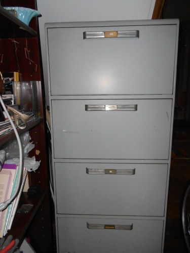 2 Art Deco 4 drawer Metal File cabinets, Grey