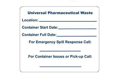 Universal pharmaceutical waste label for sale
