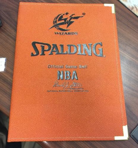 WAHINGTON WIZARDS Spalding NBA REAL Basketball Leather Binder Folder Portfolio