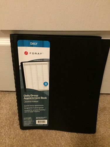 Foray Daily Planner 4 Person Appointment Book Schedule Undated 2015 Black Blue