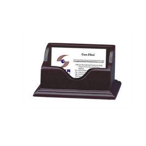 Red sandal wood desktop Business Card Holder Case Organizer display stand office