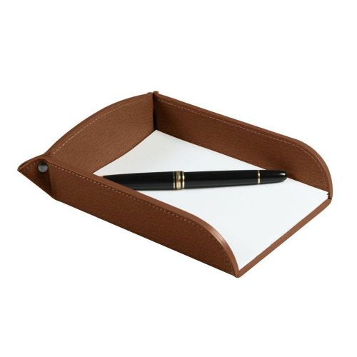 LUCRIN - Small A6 Paper holder - Granulated Cow Leather - Tan
