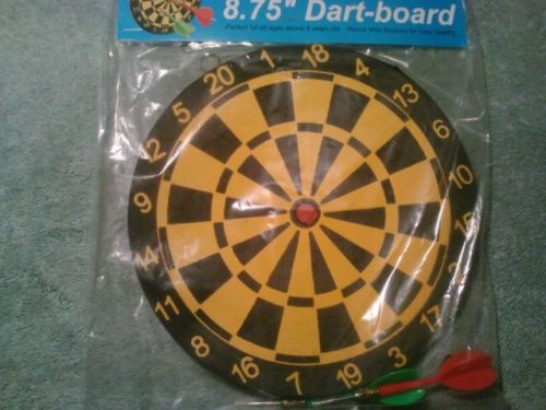 New 8&#034; 3/4 Dart-Board with steel tip darts small dartboard with 2 sides
