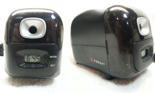 Foray 7845 electric pencil sharpener with digital lcd clock, works, tested (one) for sale