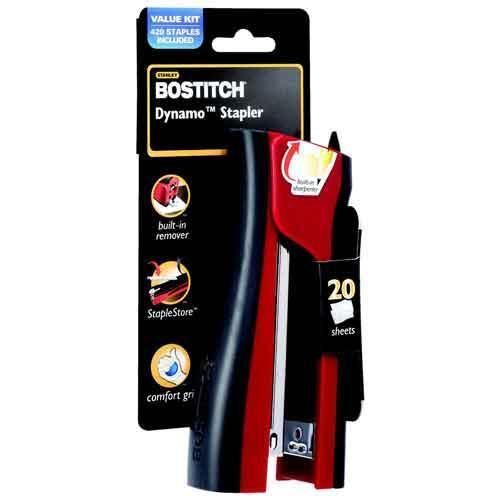 Stanley Bostitch Dynamo Stapler Full Strip with Remover Red