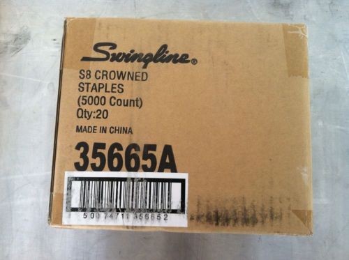 Swingline 35665A S8 Stapler Staples Case - 20 Boxes - 5000 Per Box