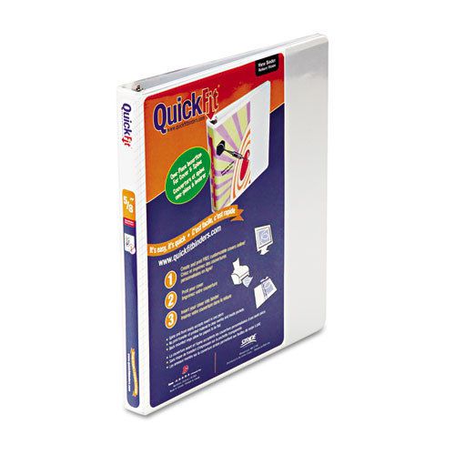 Quick Fit D-Ring View Binder, 1/2&#034; Capacity, White