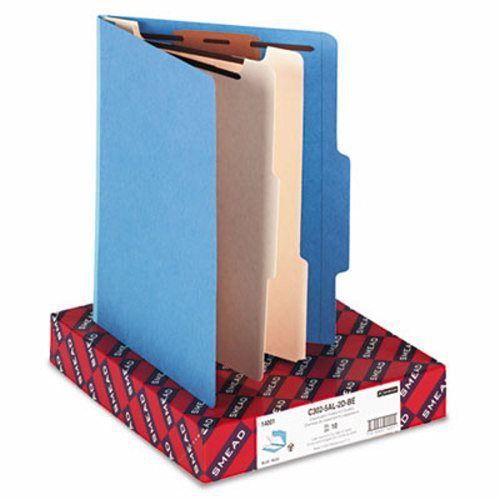 Smead Top Tab Folders, Two Dividers, Six-Sections, Blue, 10 per Box (SMD14001)