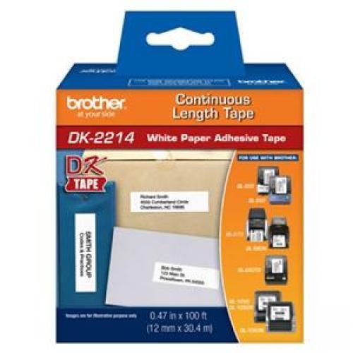 Brother Durable Paper Tapes - 0.5  Width x 1200  Length - 1 / Box - White