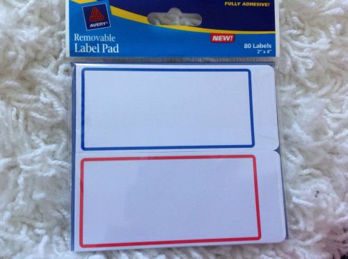 LOT OF 2 pkgs AVERY LABELS, 2&#034; x 4&#034;, red/ blue border/white label, #22023, 160