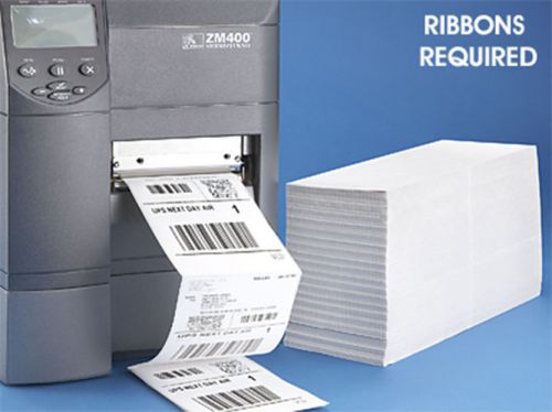 4000 4 x 6.5 fanfold fan thermal transfer labels uline s-6796 zebra printers for sale