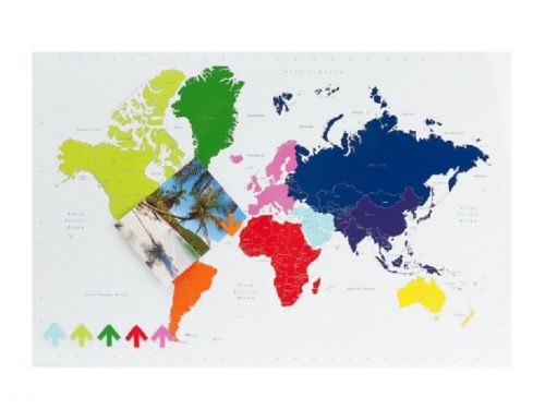 Magnetic steel world map memo board 15 x 23 for sale
