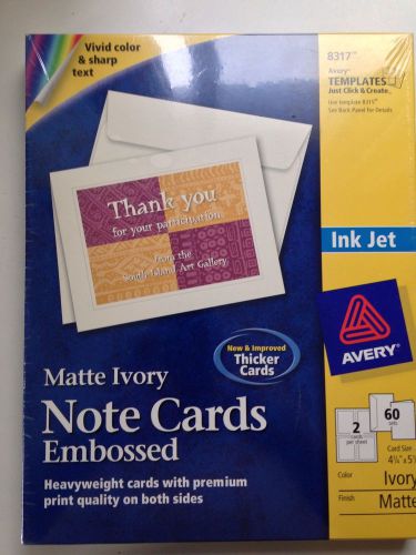 Avery Matte Ivory Note Cards Embossed, Inkjet