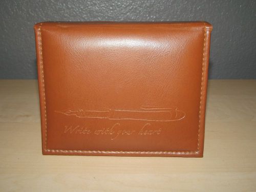 Brown faux leather notepad holder and notepad &#034;write with your heart&#034; for sale
